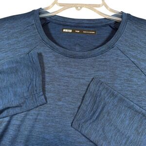 REI Co-op Long Sleeve Shirt Mens Large Blue Space Dye Active Tee